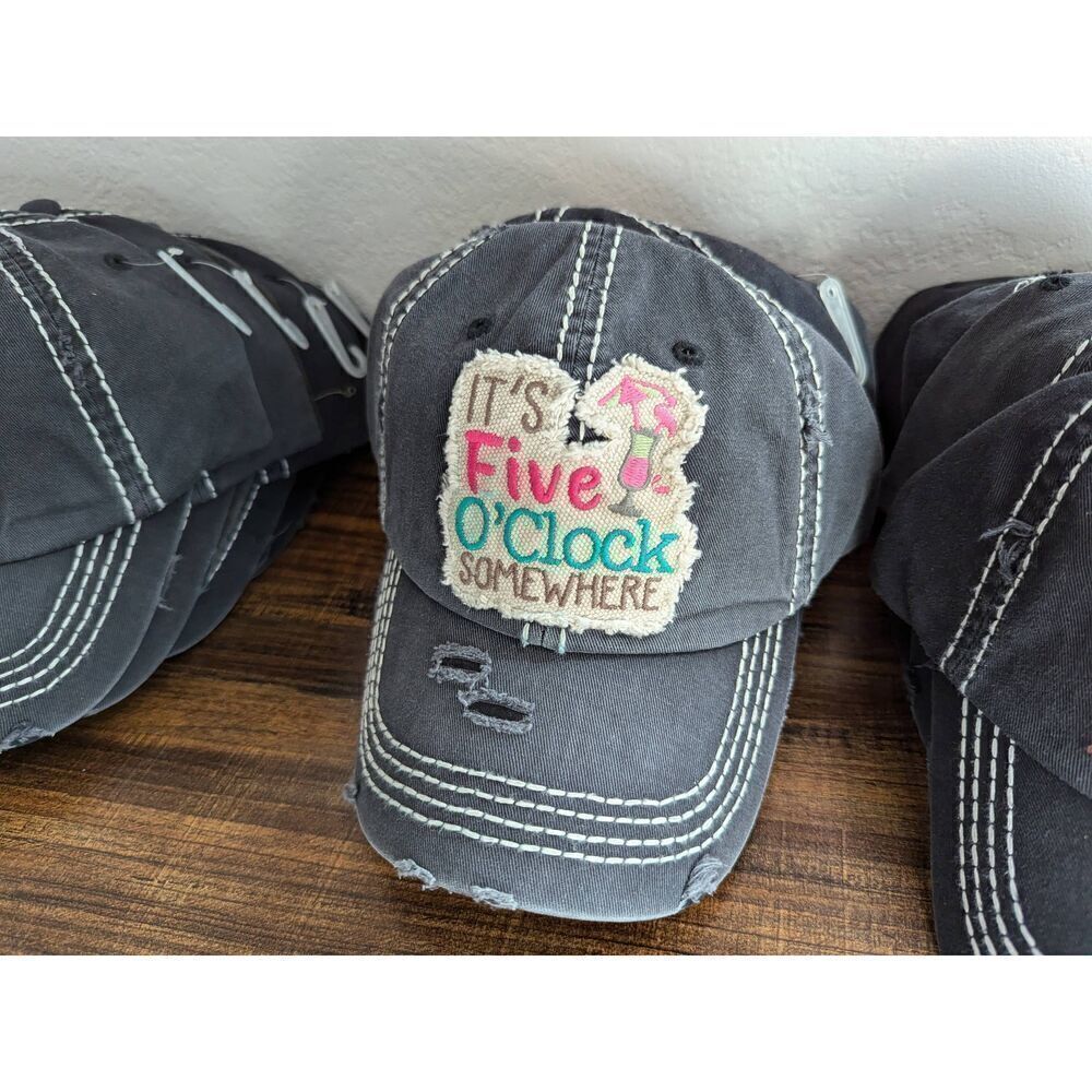 Black Its Five OClock Somewhere Ladies Ball Cap - Picture 4 of 5